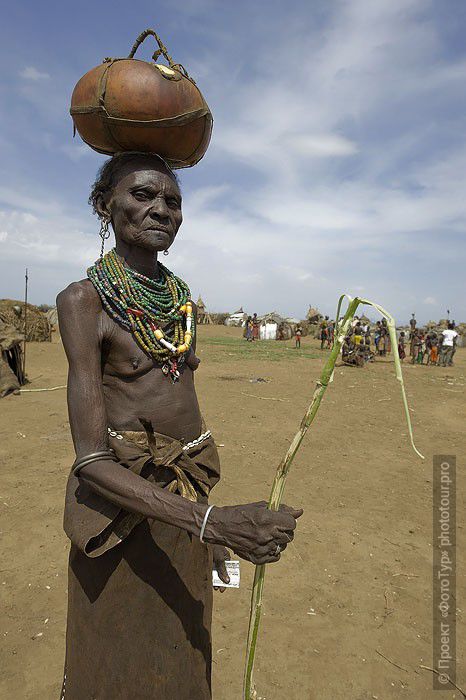 Фотография Пожилая Женщина Племени Дэсанэч. Эфиопия. Эфиопия. Фототур в Эфиопию.