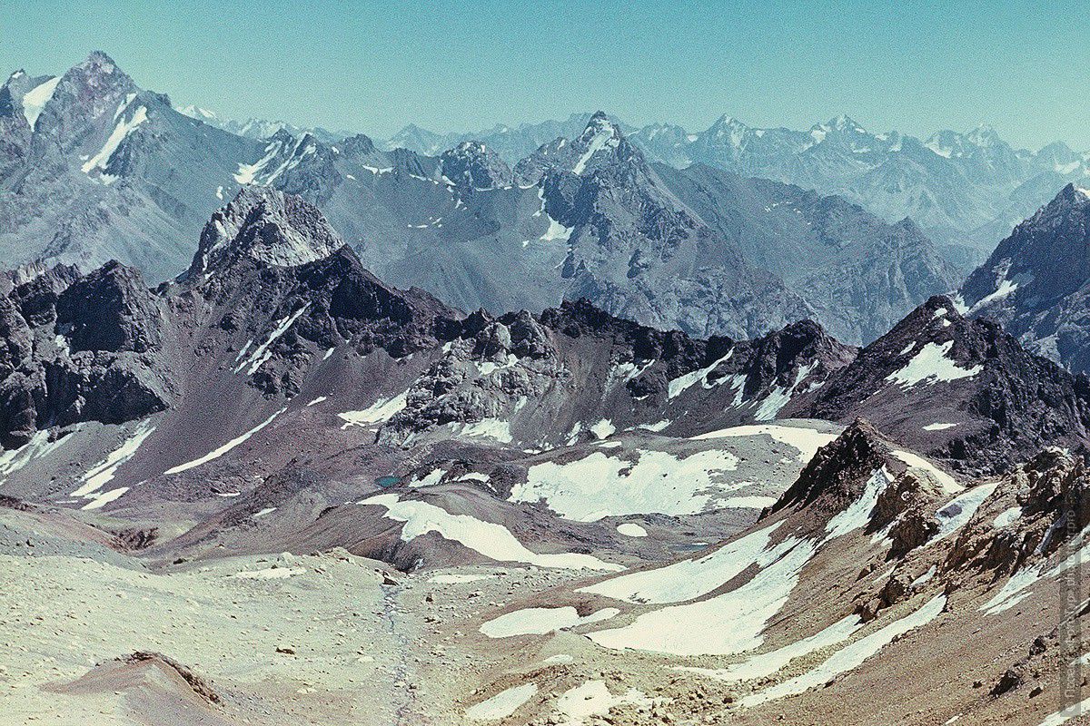 Фотография Ледника Октябрьский с высоты 6012м, Северо-Восточный Памир. Фототур на Памир.