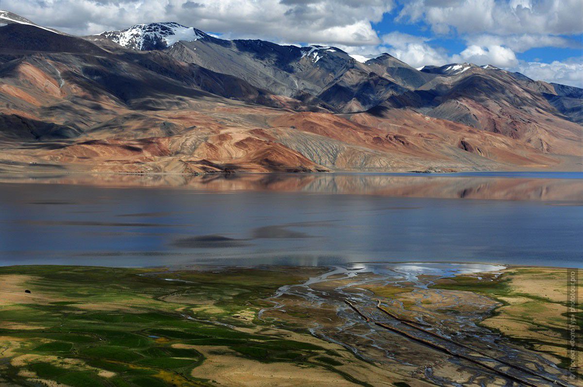 Фото озера Цо Морири, вид от Корзок Гомпы. Фототур на озеро Цо Морири, фототур по Тибету.