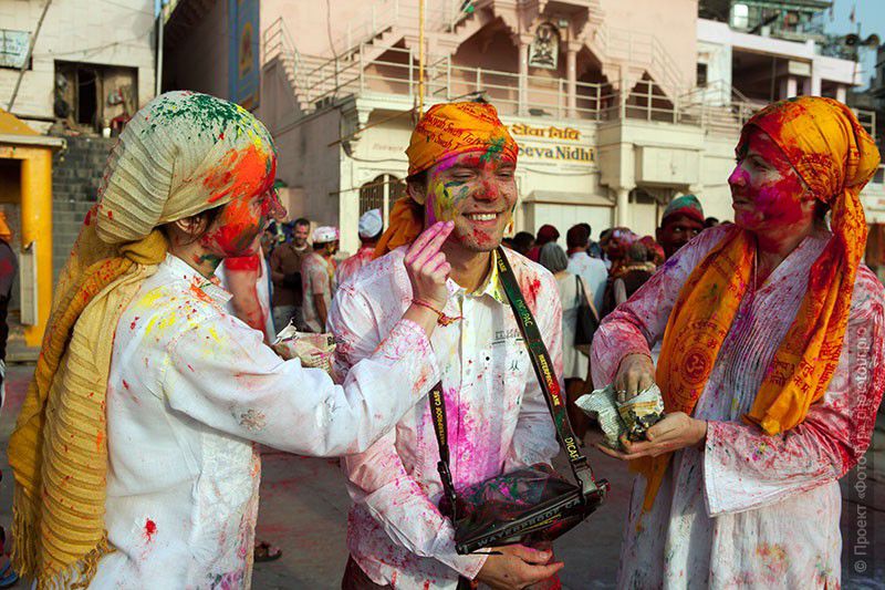 Фотография Праздник красок Холи, Варанаси, март 2012 года. Индия.