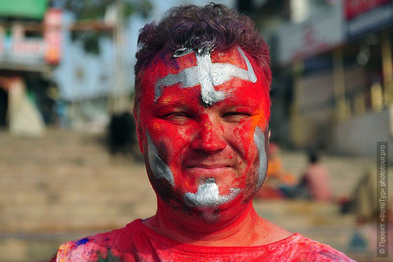 Фотография Александр Капитонов на празднике Холи в Варанаси. Индия.