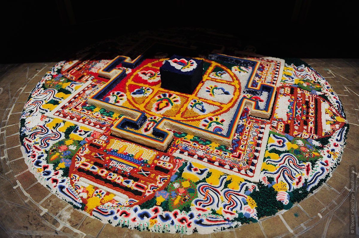 Фотография живой Мандалы в Суммор Гомпе, Долина Нубра. Фототур по Малому Тибету, сентябрь 2011 года.