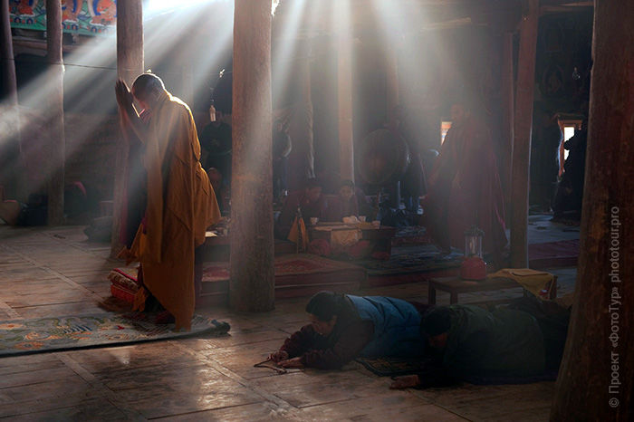 Буддийский монастырь Тикси, Тиксей Гомпа, долина Ладакх, Индия.
