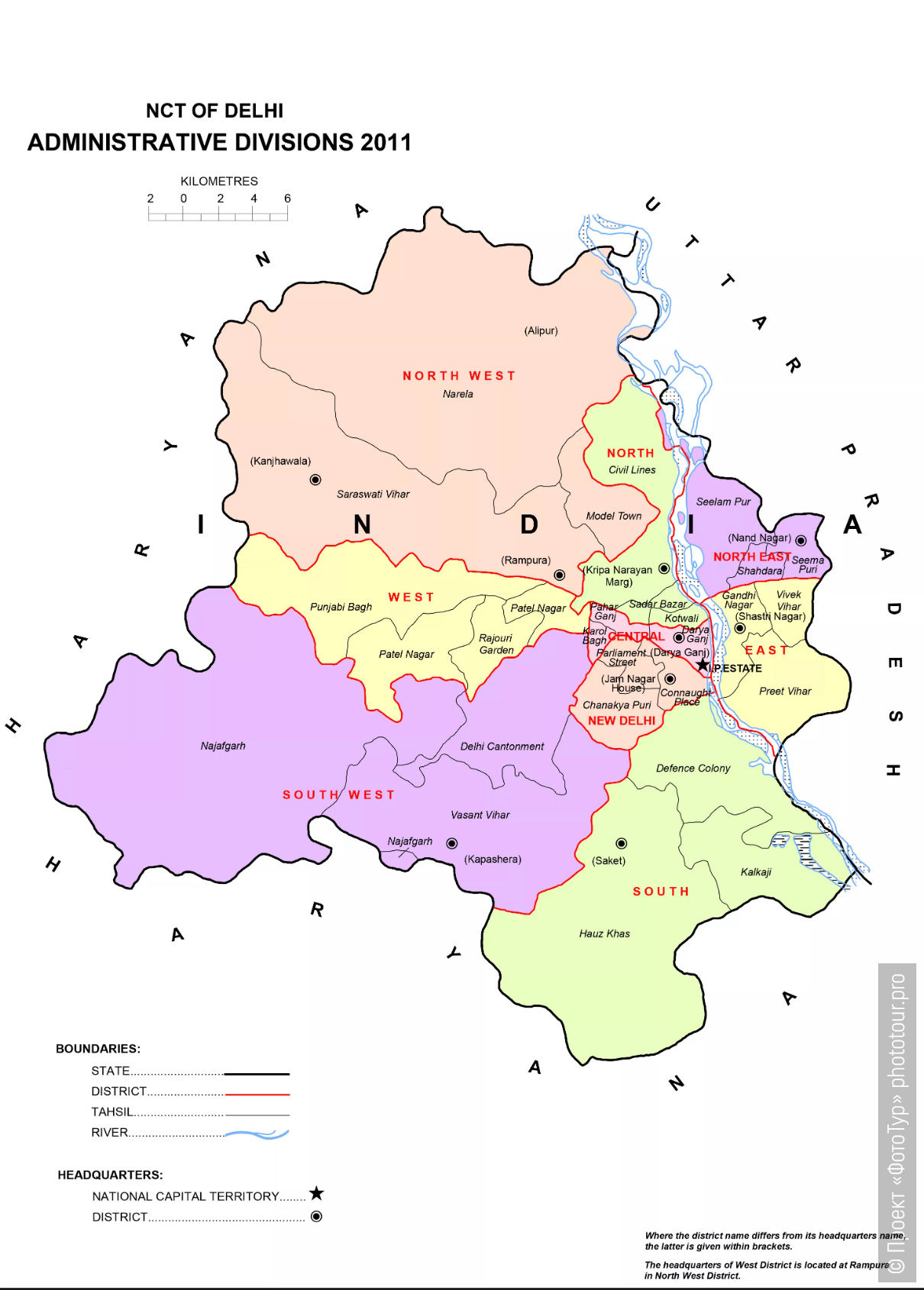 Карта Национального Столичного Округа Дели.