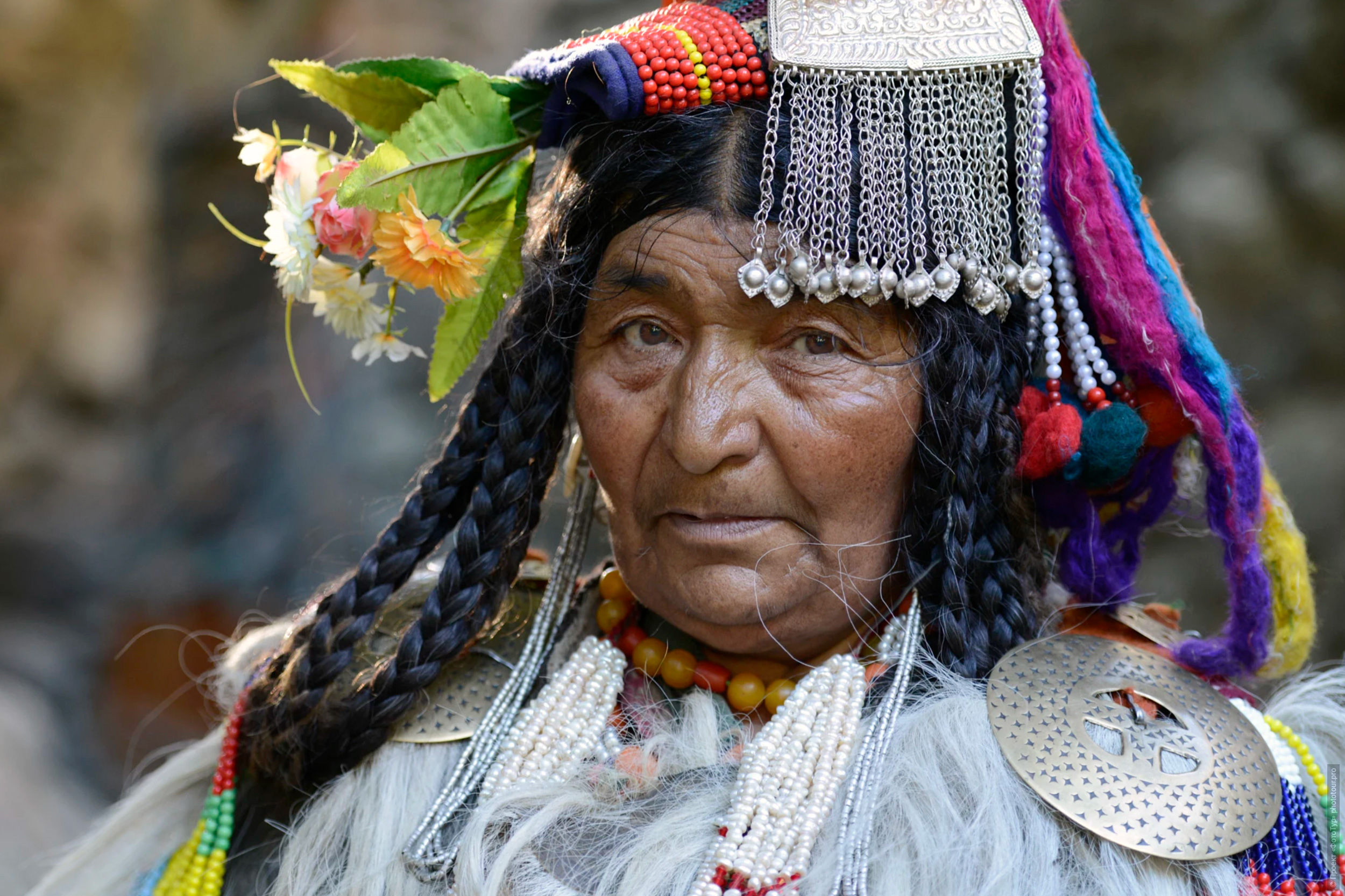 Арийская женщина долины Да Ханну, Ламаюру, Ладакх, Северная Индия.