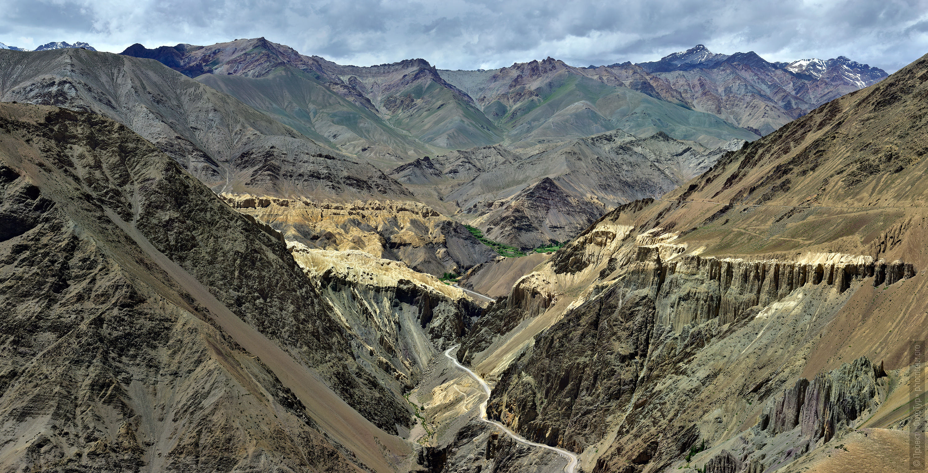 Upper mountainous army road to Lamayuru, Ladakh women’s tour, August 31 - September 14, 2019.