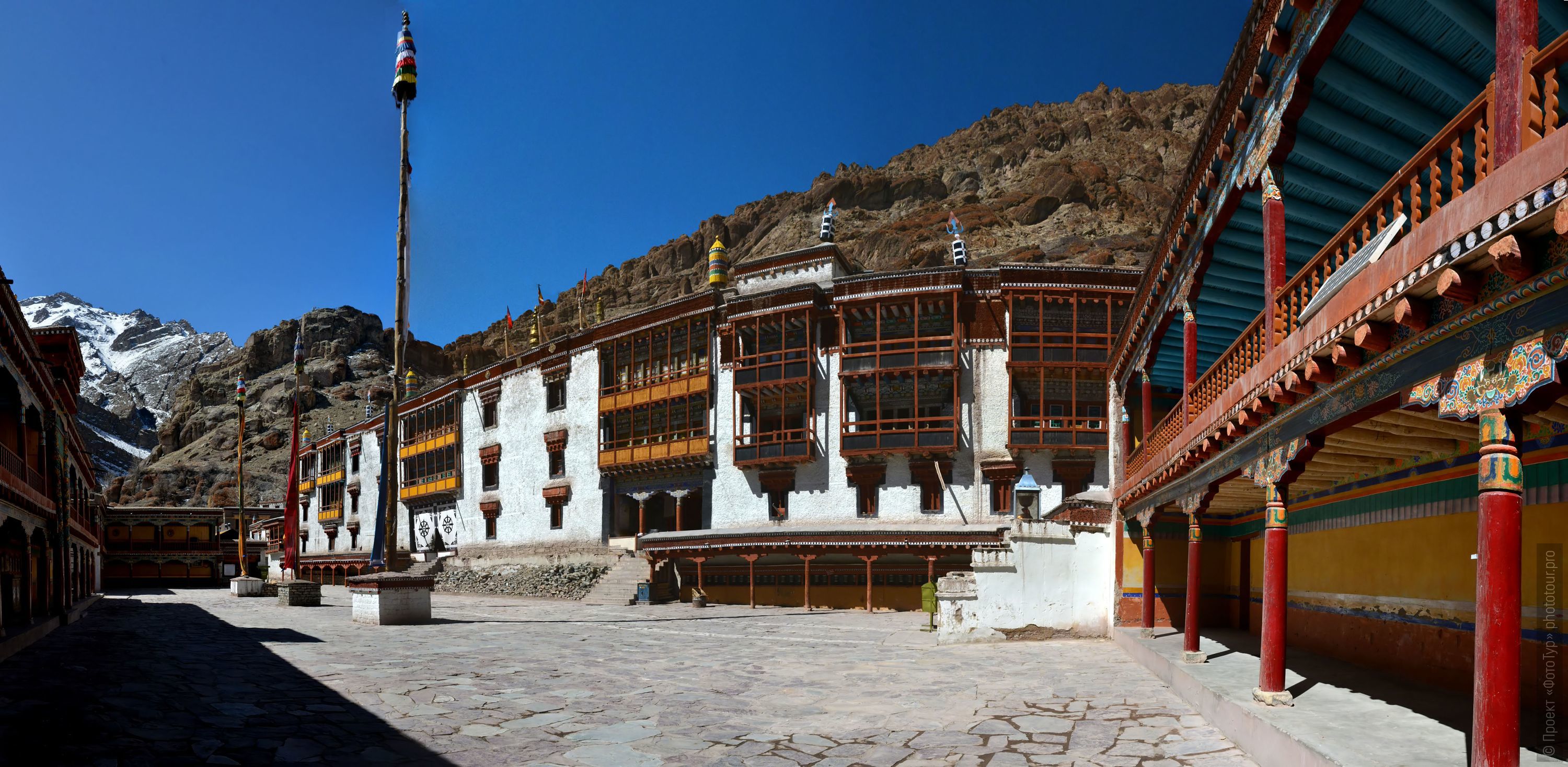 Hemis Monastery. Tour Tibet Lakeside Advertising: Alpine lakes, geyser valley, Lamayuru, Colored Mountains, 01 - 10.09. 2022 year.