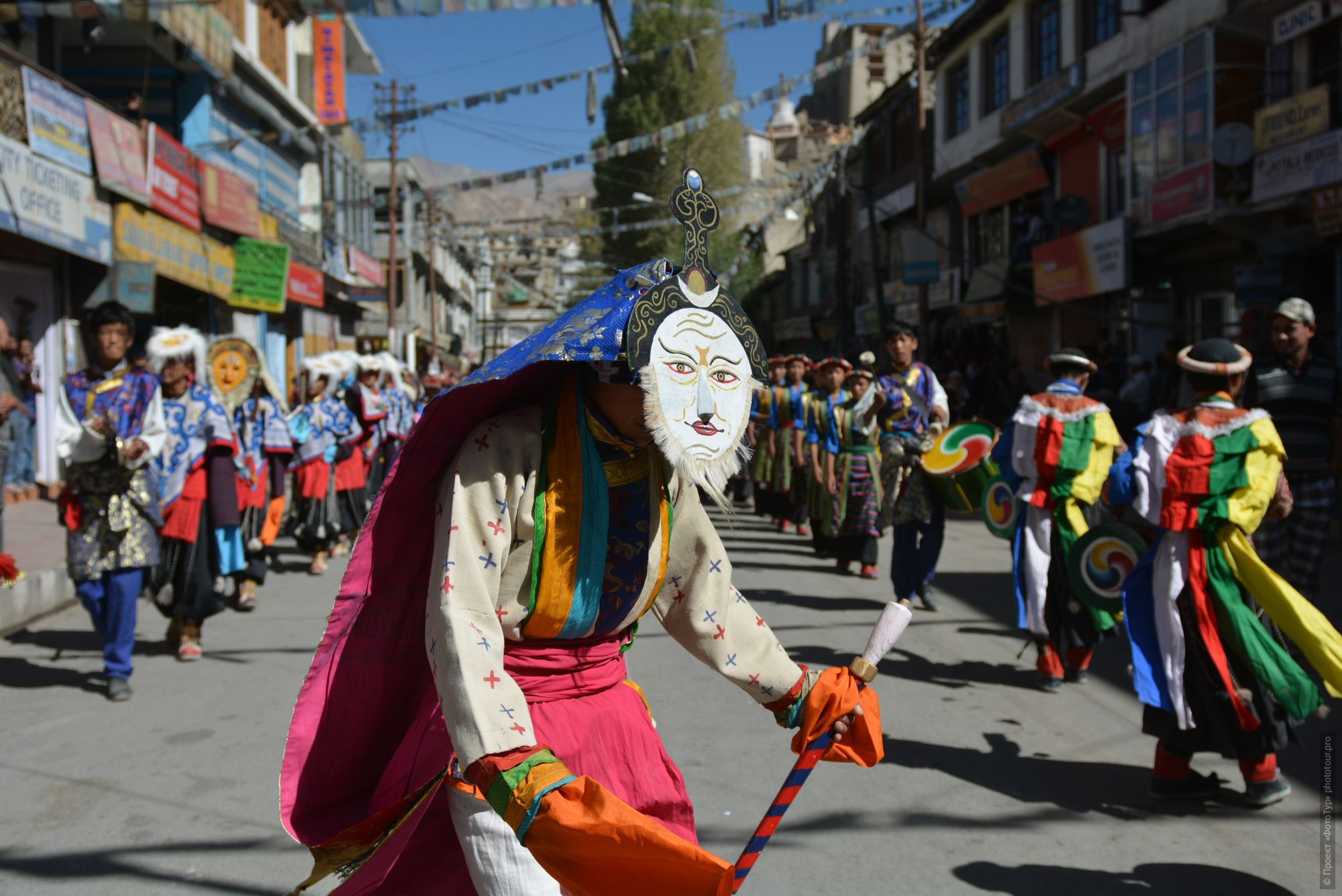 The parade of masks in Leh. Budget photo tour Legends of Tibet: Zanskar, September 15 - September 26, 2021.