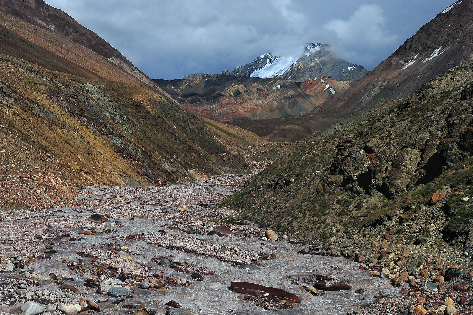 Glacier near La pass Konzum, Spiti Valley. Tour in Spiti, Himalaya, Little Tibet, India, in August 2017.