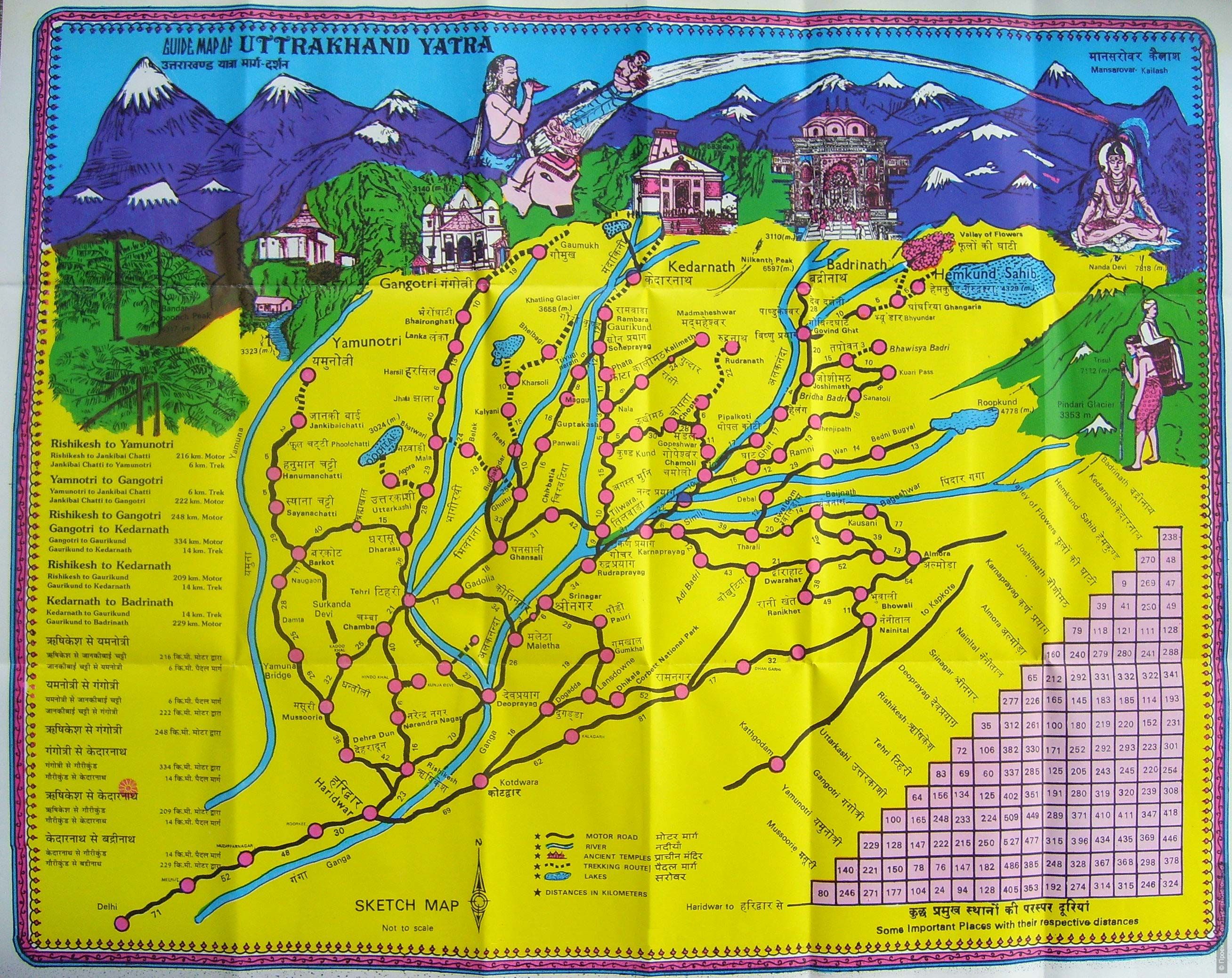 Карта штата Уттаракханд, Индия. Путеводитель по Индии Проекта ФотоТур.