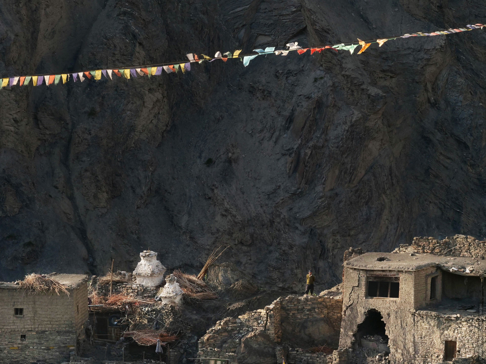 Тибетская деревня Ванла, Ладакх, Гималаи, Северная Индия.