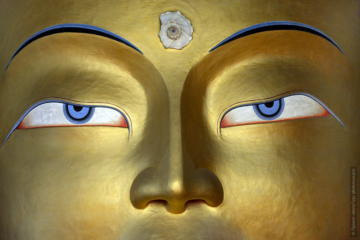 Будда Матрея в буддийском монастыре Хемис Гонпа, Ладакх, Северная Индия.