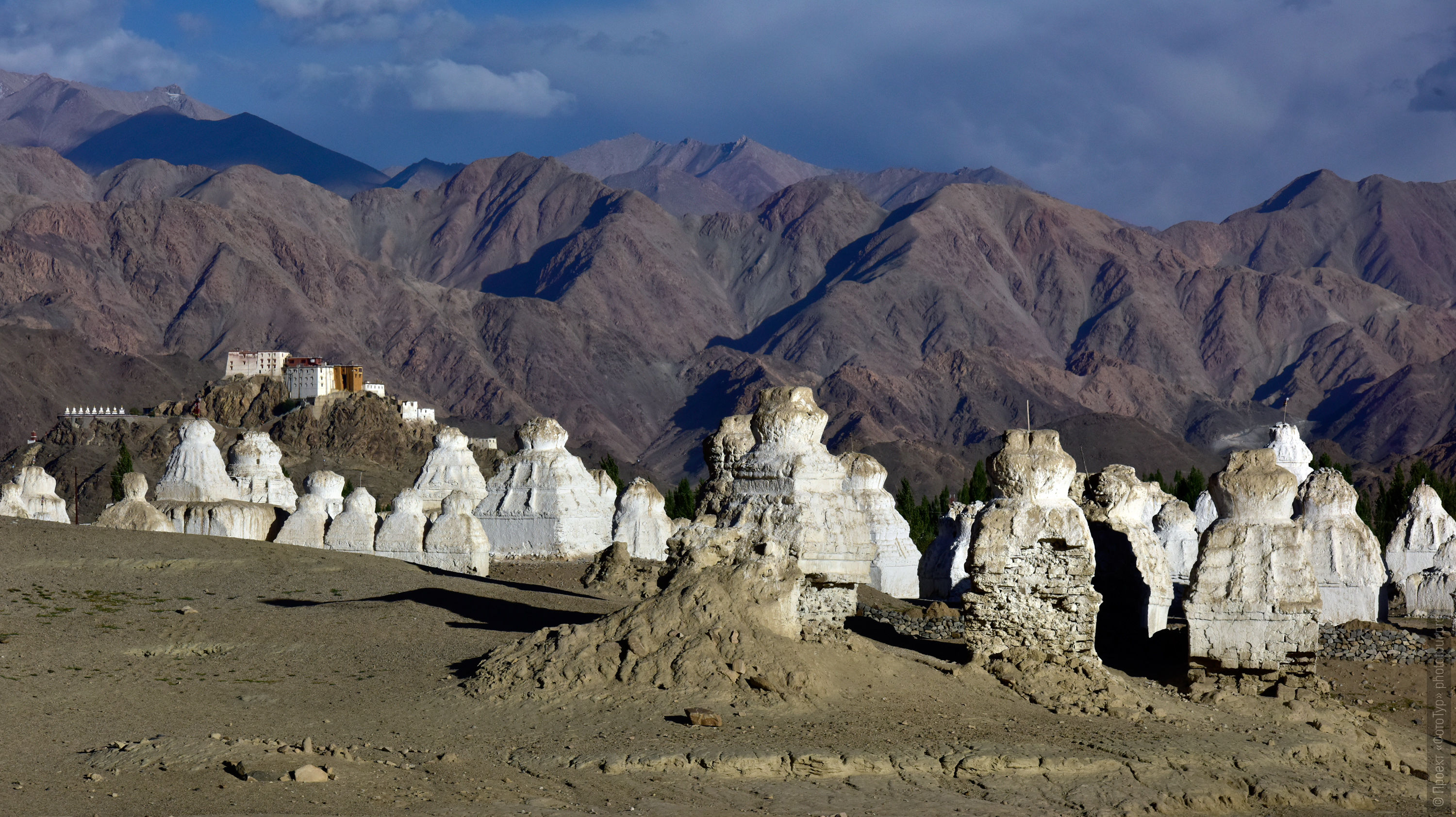 White stupas of Europe and the Tiksi Gonpa monastery, Ladakh women’s tour, August 31 - September 14, 2019.