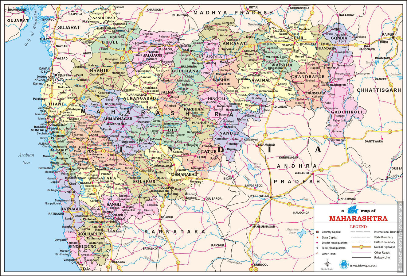 Карта Штата Махараштра, Проект ФотоТур.