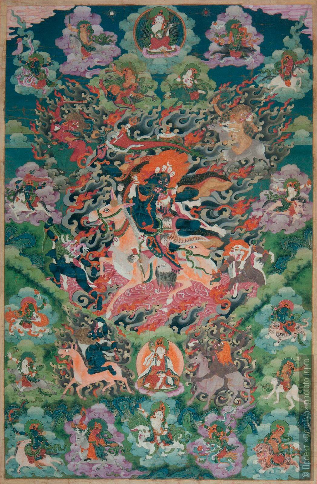 Тханка: Палдэн Лхамо, 18 век, тибетский буддизм.