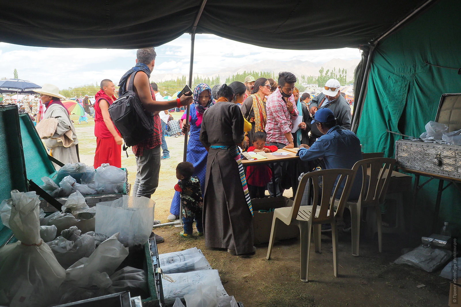 Палатки с медикаментами, Мен-ци-кханг, Чокламсар, Ладакх, август 2016 года.