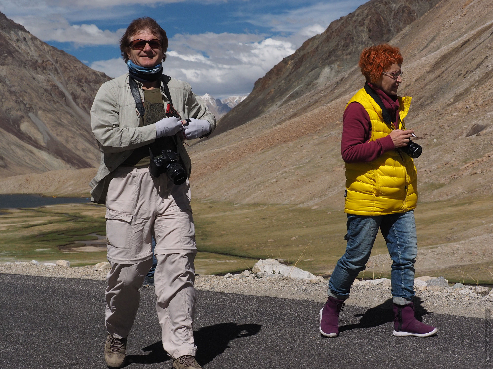 Александр и Илона во время фототура Тибет Озерный, 2018 год, Ладакх.